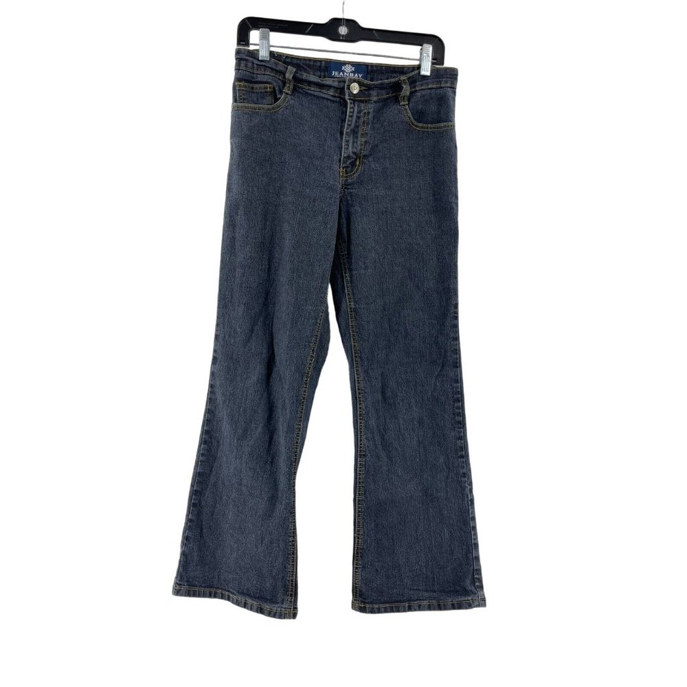 Jean Bay Women's Bootcut Denim Jeans Mid Rise Medium Wash Embroidered Size 6P - Picture 2 of 12